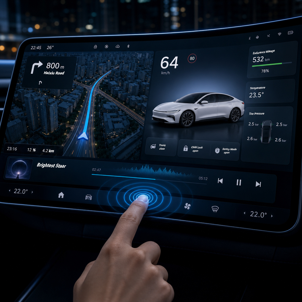 Haptic feedback on the center touchscreen