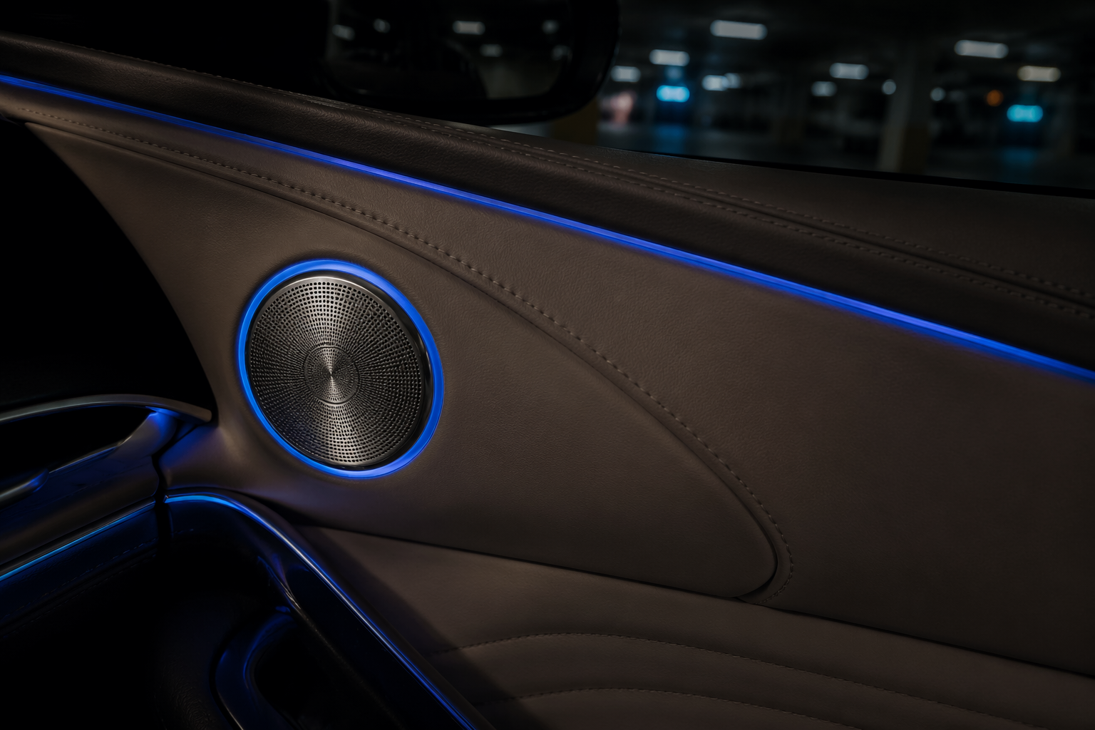 Ambient speaker light with blue LED ring