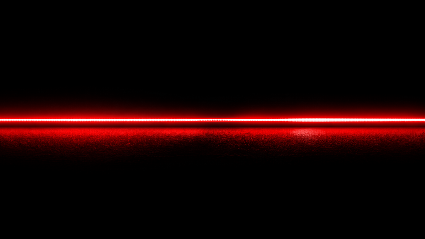 Dark cockpit red warning light band
